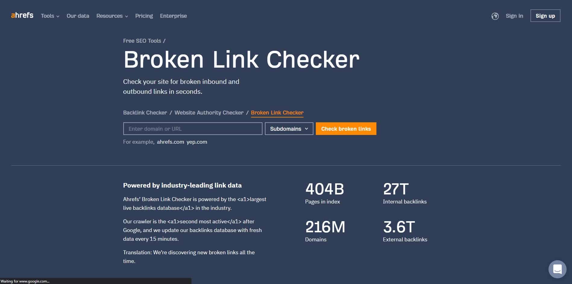 Ahrefs Broken Backlink Finder