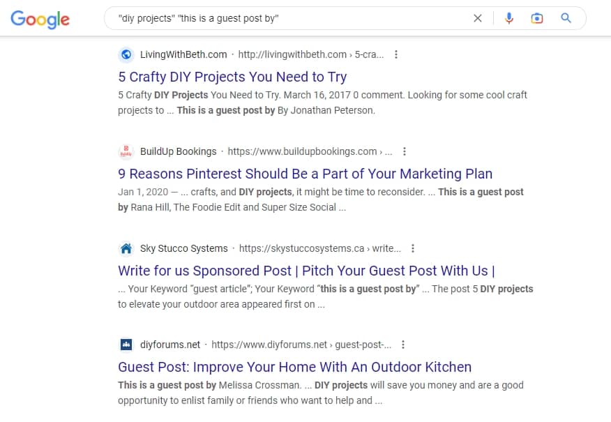 Google Search with a query finding a specific text