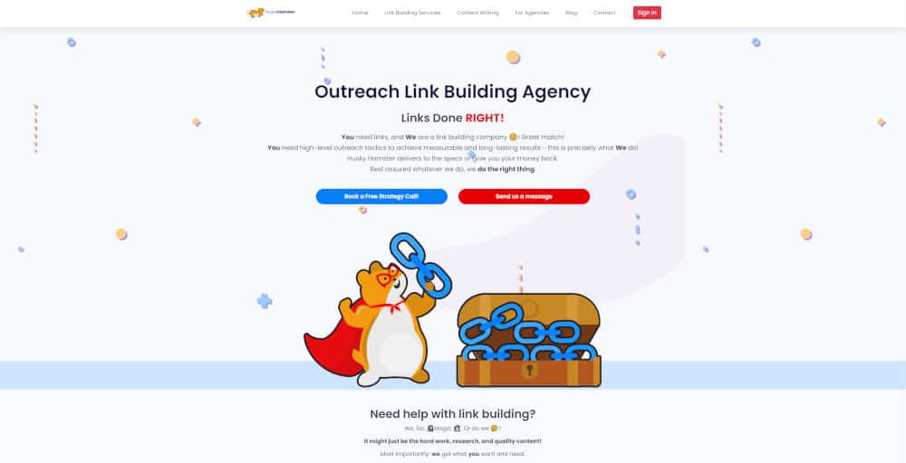 Screenshot of Husky Hamster homepage